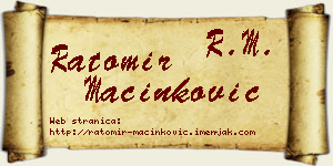 Ratomir Mačinković vizit kartica